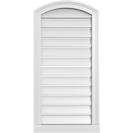 Ekena Millwork Arch Top Surface Mount PVC Gable Vent w/ 2"W x 2"P Brickmould Sill Frame, 18"W x 34"H GVPAR18X3403SN